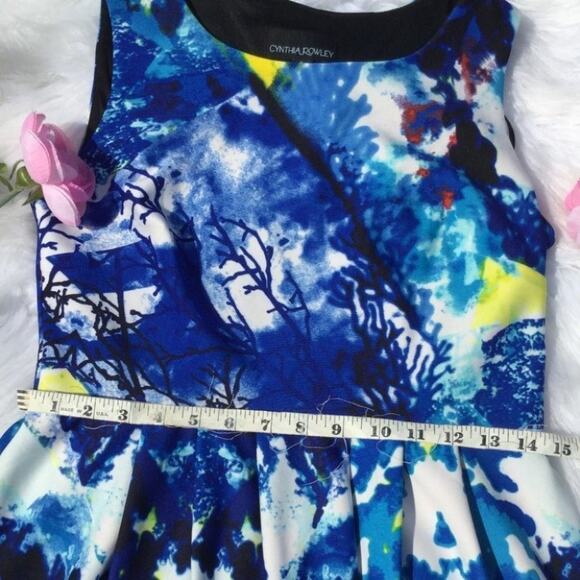 Cynthia Rowley Vibrant Yellow Blue Dress Size 6 Wedding GuestSpring Coral Easter - Picture 2 of 8